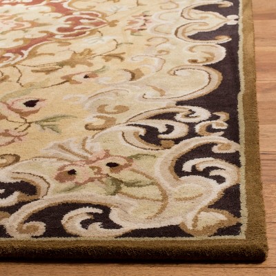 Elegance Gold Hand-Tufted Round Wool Area Rug - 6ft Diameter