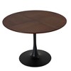 47.24"Modern Round Dining Table,Four Patchwork Tabletops with Solid Wood Grain Table Top - 3 of 4