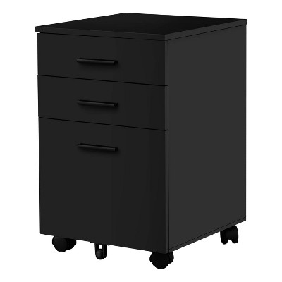 Monarch Specialties File Cabinet Rolling Mobile Storage Drawers Printer Stand Office Work Laminate Black Contemporary Modern