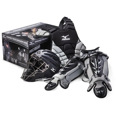 Mizuno Samurai 380420 Youth Baseball Catcher&s Gear Set - Black/Grey