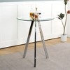 Sapphtopaz Round Dining Table Tempered Glass Kitchen Table Dining Room Table with Metal Base for Dining Room, Small Spaces - 4 of 4