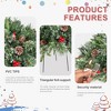SKRAN 20-Inch Christmas Ground Tree With 220 tree tips and flowering pine needles,14 pine cones,and 12 red berry for Porch, Pathway, or Entryway Decor - 3 of 4