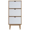 vidaXL Shoe Cabinet OTTA with 3 Drawers Brown&White Solid Wood Pine - 4 of 4
