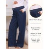 INSPIRE CHIC Women's Maternity Jeans Elastic Waist Wide Leg Long Loose Pregnancy Denim Pants with Pockets - 2 of 4