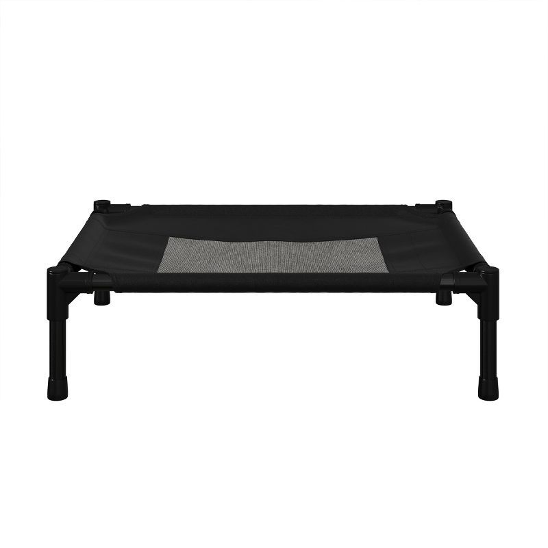 Elevated Dog Bed - 24.5x18.5-Inch Portable Pet Bed with Non-Slip Feet - Indoor/Outdoor Dog Cot or Puppy Bed for Pets up to 25lbs by PETMAKER (Black), 4 of 11