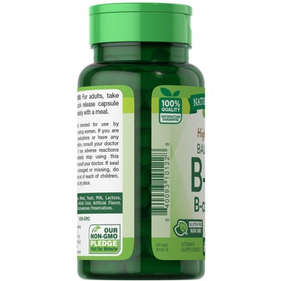 High Potency Balanced B-100 B-Complex Vitamins, 60 Capsules