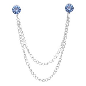 Unique Bargains Bouquet Coat Round Rhinestone Hanging Tassel Chain Lapel Suit Brooch Pins 1 Pc - 1 of 4
