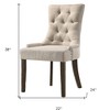 HomeRoots Set of Two Tufted Beige and Oak Upholstered Fabric And Solid Wood Dining Side Chairs - 3 of 4