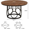 Gulches 47.24" Round Dining Table, Walnut and Black Metal Vintage Farmhouse Style, Seats 4-6, Sturdy MDF Top, Space-Saving - 2 of 2