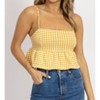 Women's CHECKED TIE BACK CROP TOP - ENDLESS BLU. - 2 of 3