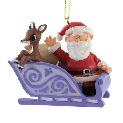 Holiday Ornament 3.0" Santa's Sleigh Ornament Rudolph Claus Chrsitmas  -  Tree Ornaments