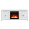 White TV Stand with Crystal Fireplace Insert - Henn&Hart - 3 of 4