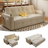 Resenkos 2-in-1 Velvet Convertible Sofa Bed Loveseat with 600lb Capacity and Handles - - 4 of 4