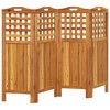 vidaXL Solid Wood Acacia 4-Panel Room Divider, Farmhouse Style, No Assembly Required, 63.8"x0.8"x45.3", Foldable Design, Versatile Use - Brown - 4 of 4
