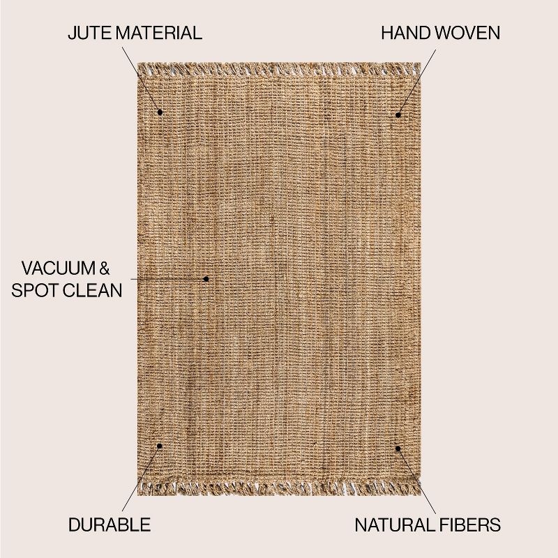 Para Hand Woven Chunky Jute with Fringe Area Rug - JONATHAN Y, 5 of 11