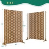 TUYOHW Metal Privacy Screen Outdoor, Decorative Privacy Panels, Freestanding Privacy Screen for Patio, Garden, Pool (White Square) - 2 of 4