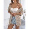 Womens Crochet Cardigan Short Sleeve Open Front Lightweight Casual Sweater Caridgan - 3 of 4