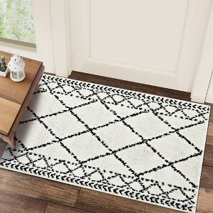 Moroccan Rug Modern Geometric Area Rug Fluffy Rug Carpet - 1 of 4
