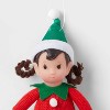Fabric Elf Child with Braids and Green Hat Christmas Tree Ornament - Wondershop™: Indoor Holiday Decor, Polyester, 9" Height - 3 of 3
