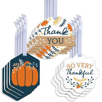 Big Dot of Happiness Happy Thanksgiving - Fall Harvest Party Beverage Tags - Acrylic Drink Markers - Set of 20