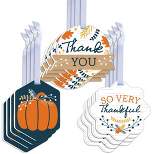 Big Dot of Happiness Happy Thanksgiving - Assorted Hanging Fall Harvest Party Favor Tags - Gift Tag Toppers - Set of 12