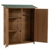 Outdoor Wooden Storage Shed, Outside Storage Cabinet with Shelves, Garden Tools Shed with Lockable Door for Storing Garden Tools and Household Debris - 3 of 4