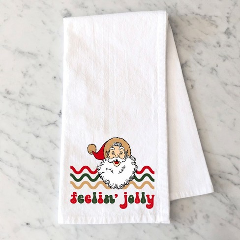 City Creek Prints Feelin' Jolly Stripes Tea Towels - White - image 1 of 2