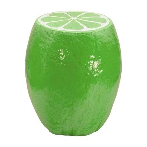 SEVOBAL Green Lemon Fruit Stool Side Table Home Decor Plant Stand Garden Indoor Outdoor Decoration Party Kid Gift Festival, Green, 12.6"*12.6"*14.17" - 1 of 4