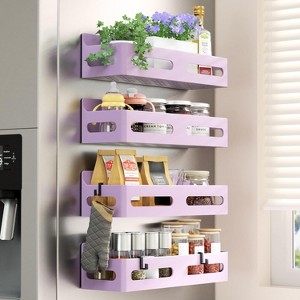 4 Pack Magnetic Spice Rack for Refrigerator, Spice Rack Organizer, for Kitchen and Oven Organization - 1 of 4