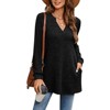 Coolmee Womens Casual Tops Fahion Long Sleeve Shirts V Neck Midweight Tunic Sweaters Fall Winter Clothing - 2 of 4
