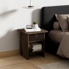 HOMLUX Modern End Table Nightstand with Storage Drawer & Display Shelf Beside Bedroom - 2 of 4