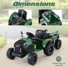 Costway 24V Ride On Tractor for Kids with Detachable Trailer Remote Control Music Green/Pink/Red/Dark Green - 3 of 4