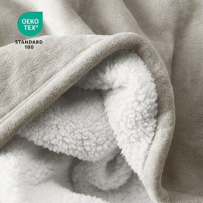 Full Oyster Reversible Sherpa Fleece Blanket