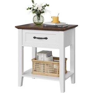 Nightstand with Drawer and Shelf, Modern Side Table with Storage for Bedroom or Living Room - 1 of 4
