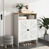 KWPZQEB Shoe Cabinet with 2 Flip Drawers, Hidden Wood Shoe Cabinet with Open Storage, Freestanding Shoe Storage Cabinet for Entryway, Hallway, White - 3 of 4