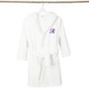 Personalized Linum Kids 100% Polyester SUPER PLUSH Double Brushed Hooded Bathrobe in Purple Script Font - 2 of 3
