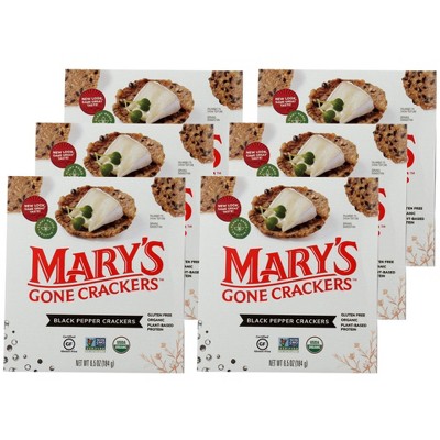Mary's Gone Crackers Black Pepper Crackers - Case of 6/6.5 oz