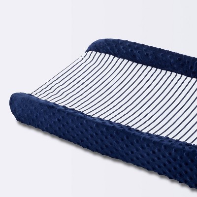 Wipeable Changing Pad Cover with Plush Sides Stripes - Cloud Island™ Navy