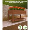 Garvee Wooden Raised Garden Bed with Legs,Sturdy Raised Table Garden Bed with Wheels - 3 of 4
