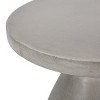 Kumasinova 20.2" Lightweight Concrete Outdoor Side Table,Weather-Resistant Accent End Table Sleek Side Table for Garden,Porch&Poolside,Light Gray - 3 of 4