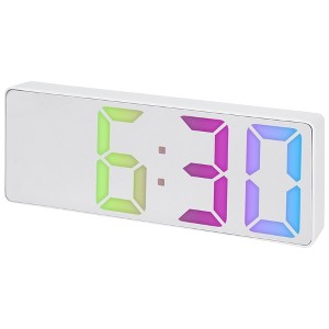 Unique Bargains Plastic Digital Adjustable Corded Electric Alarm Clock 6.3 x 2.4 x 1 Inches - 1 of 4