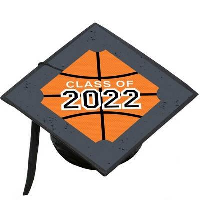 Big Dot of Happiness Grad Basketball - 2022 Graduation Cap Decorations Kit - Grad Cap Cover