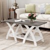 Tangkula 40" Coffee Table w/ Storage Shelf w/X-shaped Legs for Living Room Bedroom - 2 of 4