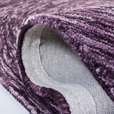 Purple 6' x 6' Square Hand-Tufted Wool Area Rug
