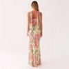 Clotth Women's Floral Off-Shoulder Bodycon Dress - Summer Slim Fit, Long Mesh Layer with Scarf for Weddings and Cocktail Parties - 4 of 4