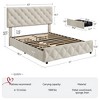 Full/QUEEN/King Size Bed Frame with 4 Drawers and Headboard Tufted Design Linen Upholstered Platform Bed Frame No Box Spring Need - 2 of 4