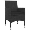 vidaXL 3 Piece Patio Dining Set with Cushions Poly Rattan and Glass - 3 of 4