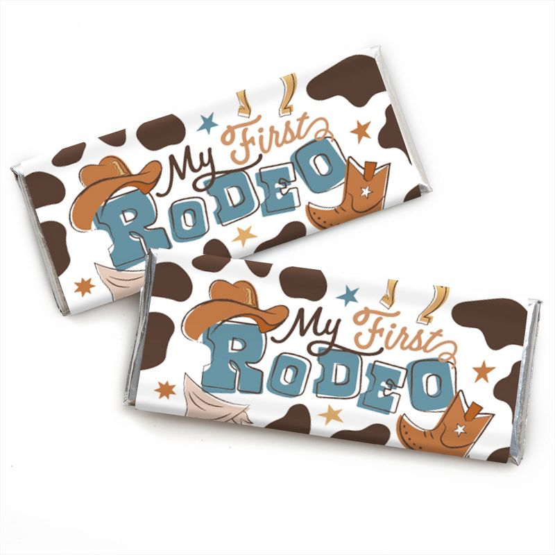 My First Rodeo - Candy Bar Wrapper Little Cowboy 1st Birthday Party Favors - Set of 24, 1 of 5