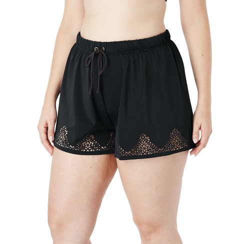 Plus size black hot sale swim shorts