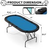 8 Player Oval Poker Game Table for Texas Holdem Poker and Blackjack, 71in Portable Poker Table with Collapsible Legs, Padded Rails & Cup Holders - 2 of 4